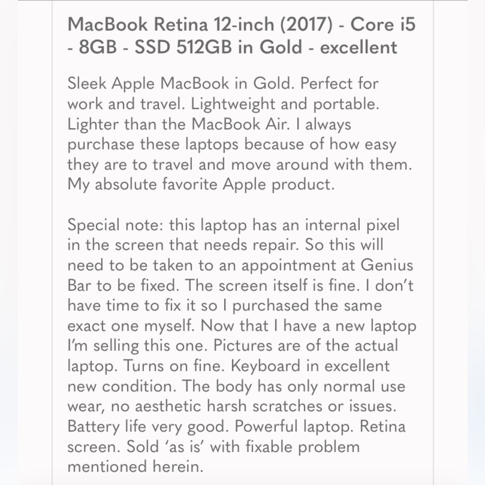 Apple MacBook Pro Gold Laptop excellent condition - Picture 7 of 8